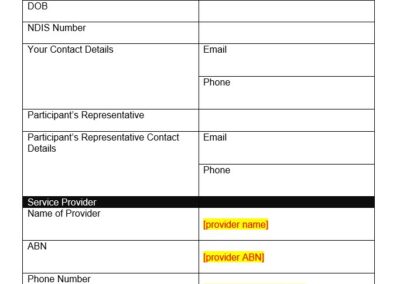 NDIS Service Agreement Template